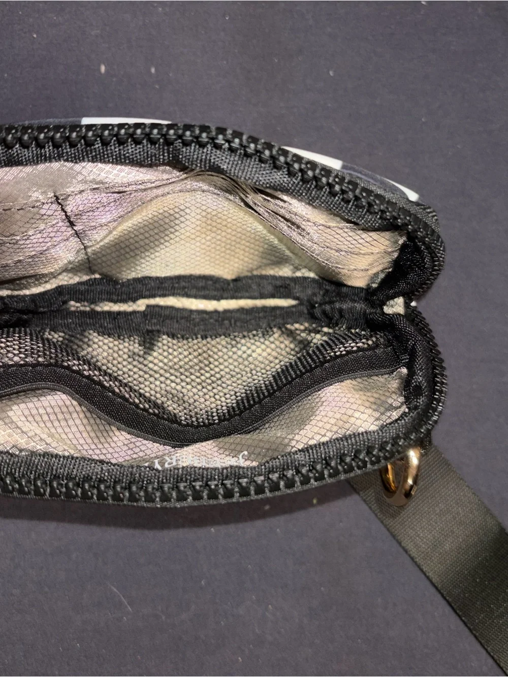 Black and White Checker Zip Wristlet Key Pouch